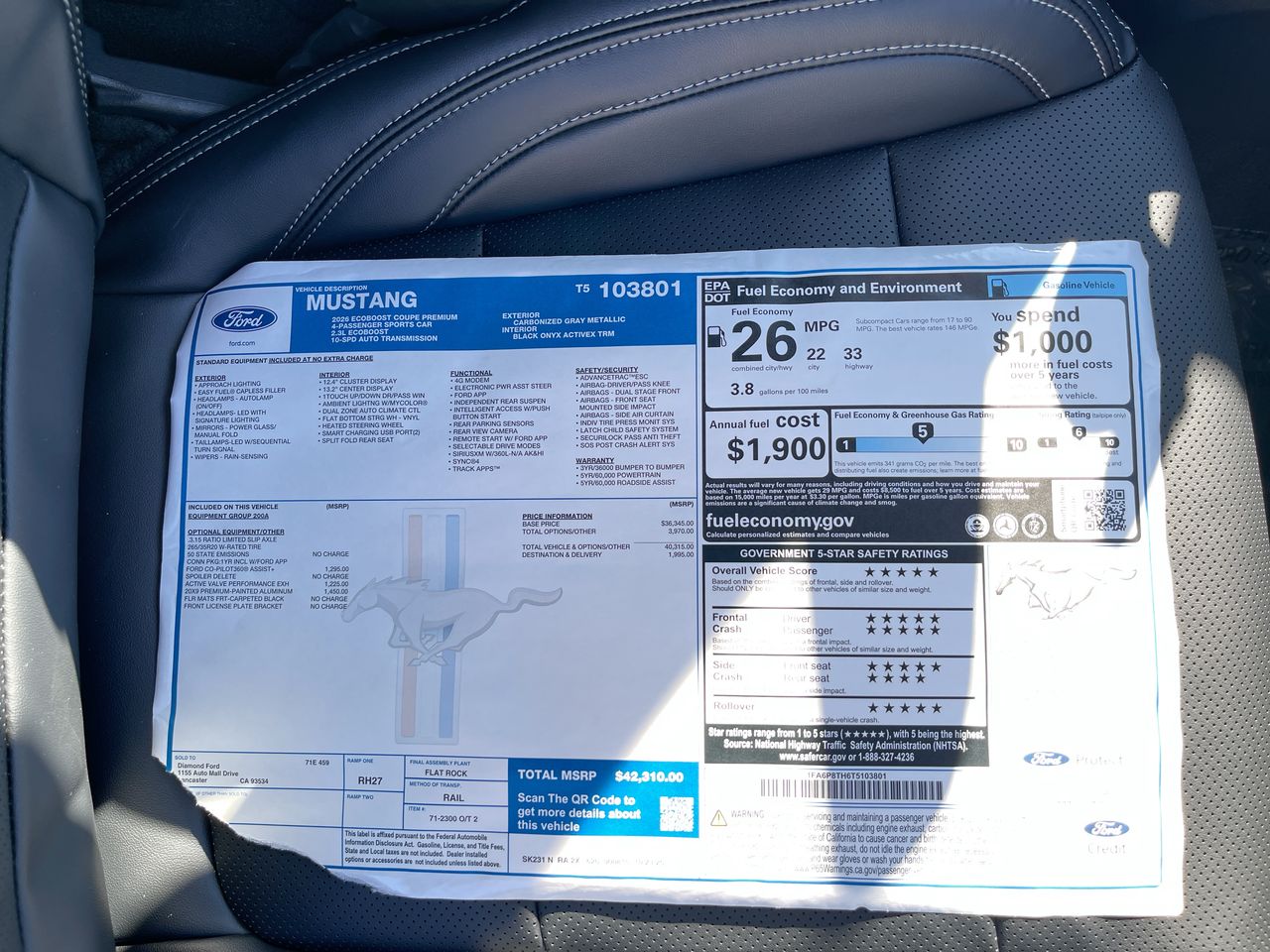 2026 Ford Mustang EcoBoost Premium Fastback