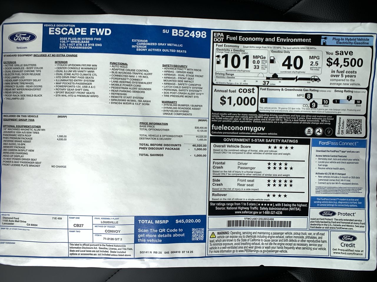 2025 Ford Escape PHEV FWD