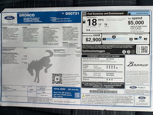 2025 Ford Bronco Heritage Edition 4 Door Advanced 4x4