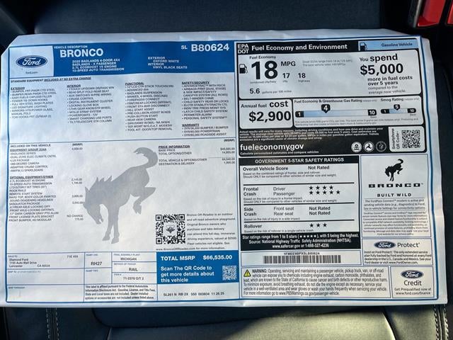 2025 Ford Bronco Badlands 4 Door Advanced 4x4