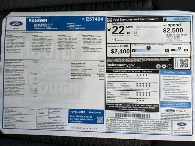 2025 Ford Ranger XLT 4WD SuperCrew 5' Box