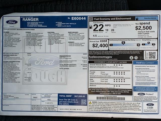 2025 Ford Ranger XLT 4WD SuperCrew 5' Box
