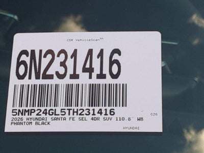 2026 Hyundai Santa Fe SEL FWD