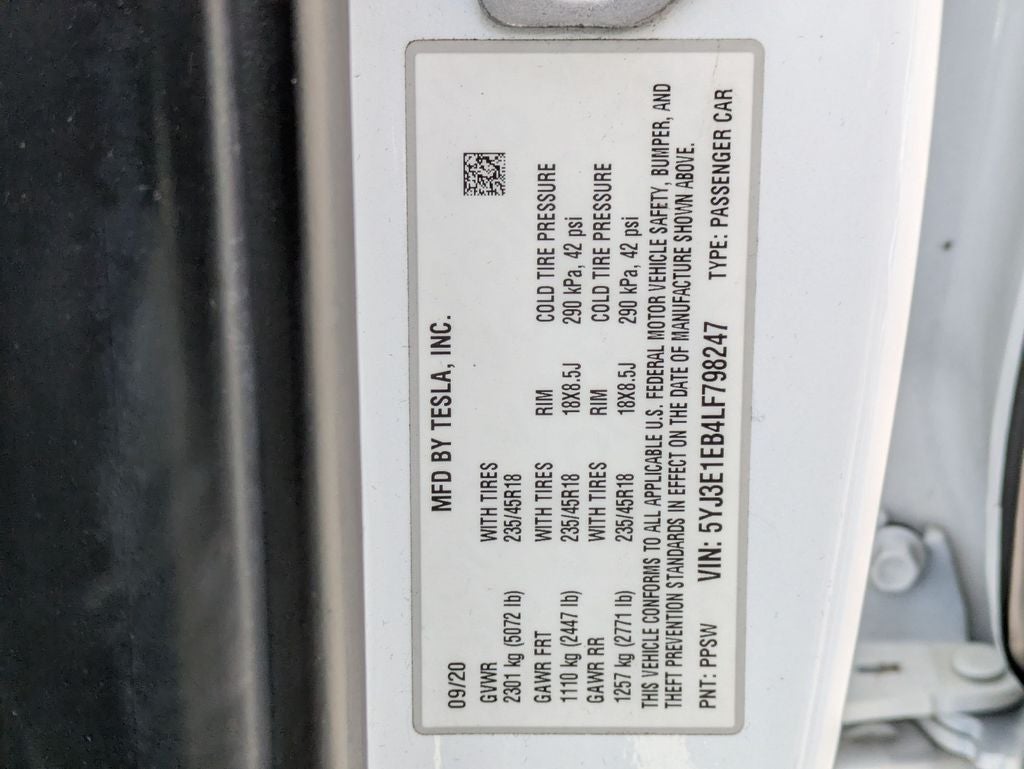 2020 Tesla Model 3 Long Range