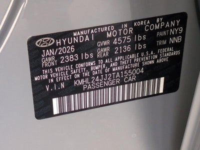 2026 Hyundai Sonata Hybrid Blue