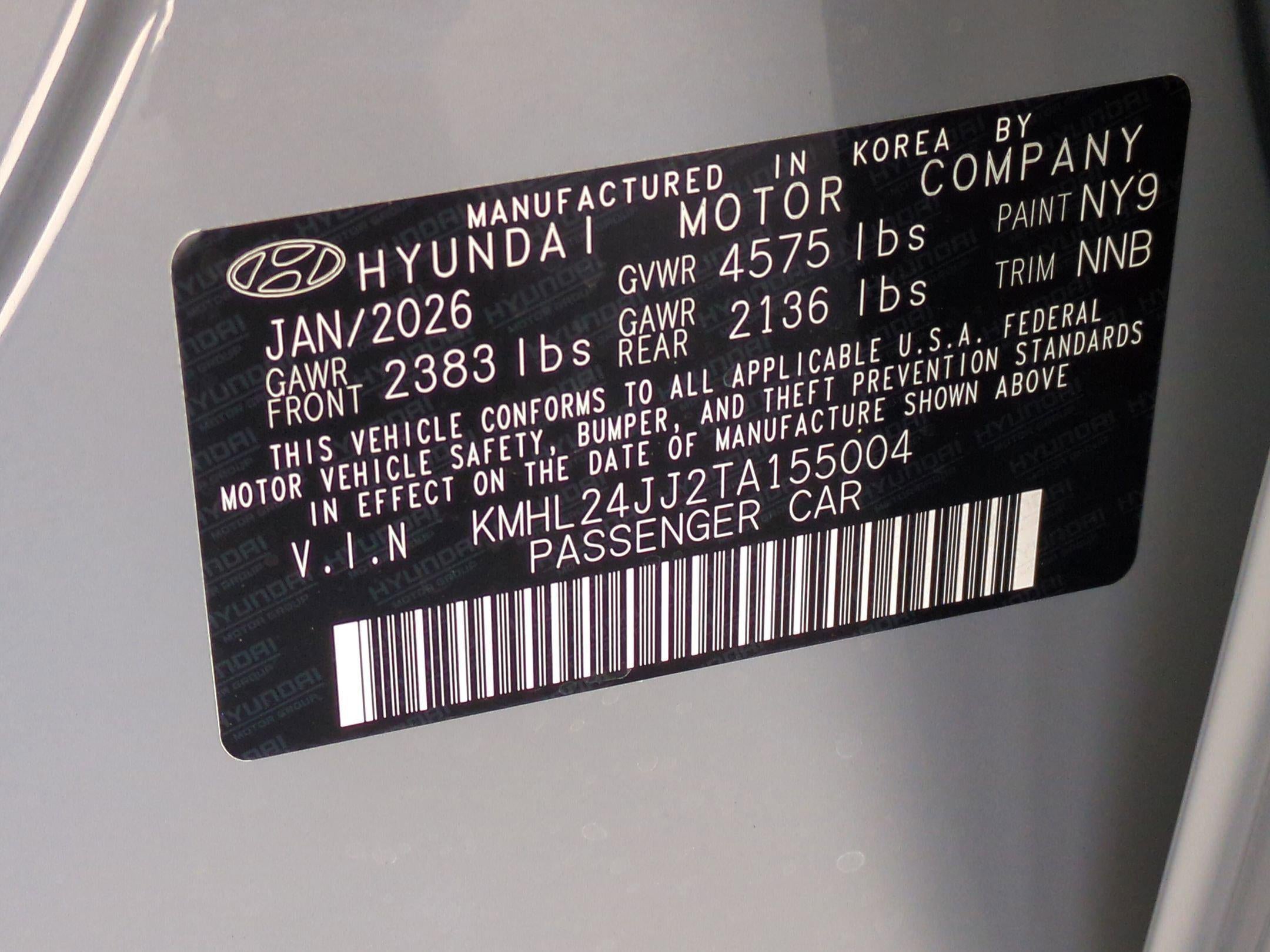 2026 Hyundai Sonata Hybrid Blue