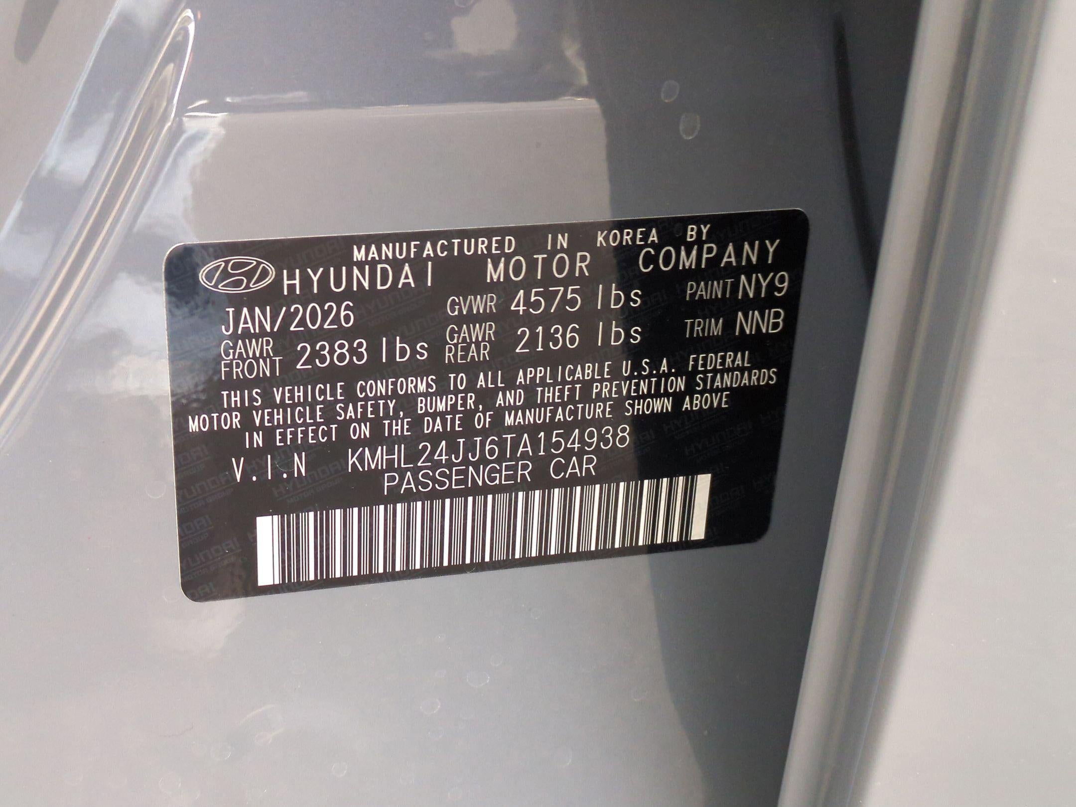 2026 Hyundai Sonata Hybrid Blue