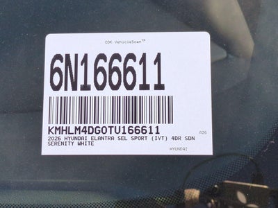 2026 Hyundai Elantra SEL Sport