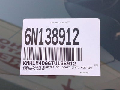 2026 Hyundai Elantra SEL Sport