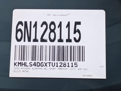 2026 Hyundai Elantra SEL Sport Premium