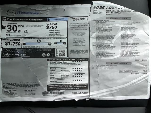 2025 Mazda Mazda3 Hatchback 2.5 S Select Sport