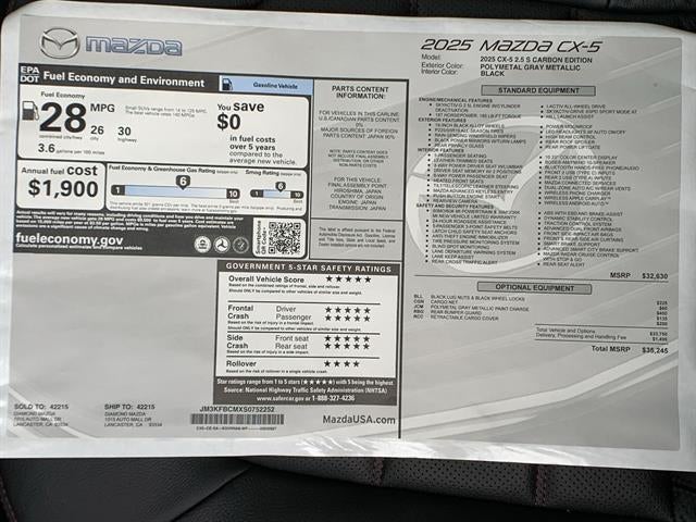 2025 Mazda Mazda CX-5 2.5 S Carbon Edition AWD