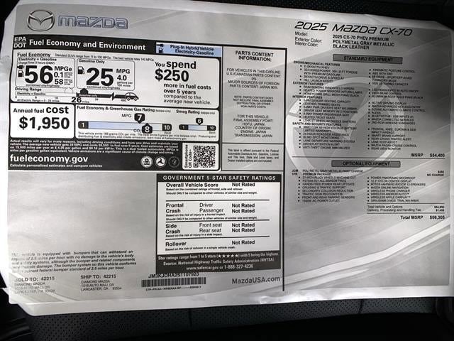 2025 Mazda Mazda CX-70 PHEV Plug-In Hybrid Premium AWD
