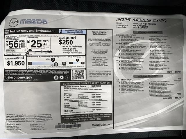 2025 Mazda Mazda CX-70 PHEV Plug-In Hybrid Premium AWD