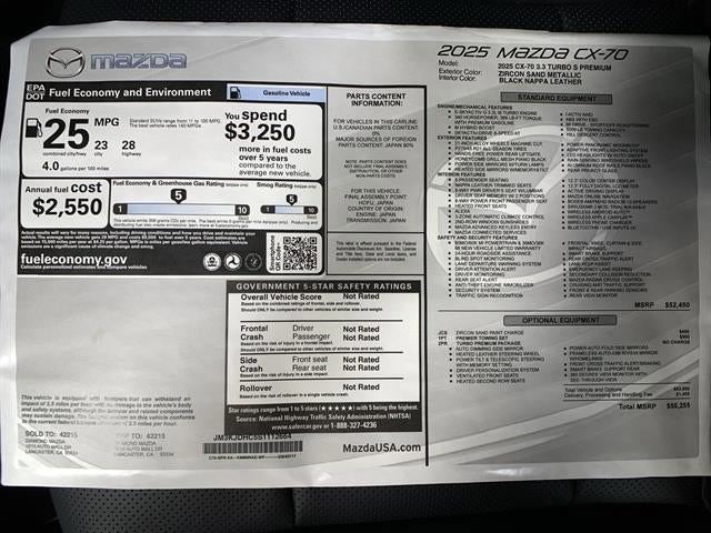 2025 Mazda Mazda CX-70 3.3 Turbo S Premium AWD