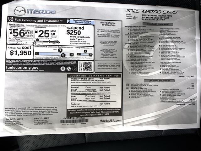 2025 Mazda Mazda CX-70 PHEV Premium Plus AWD